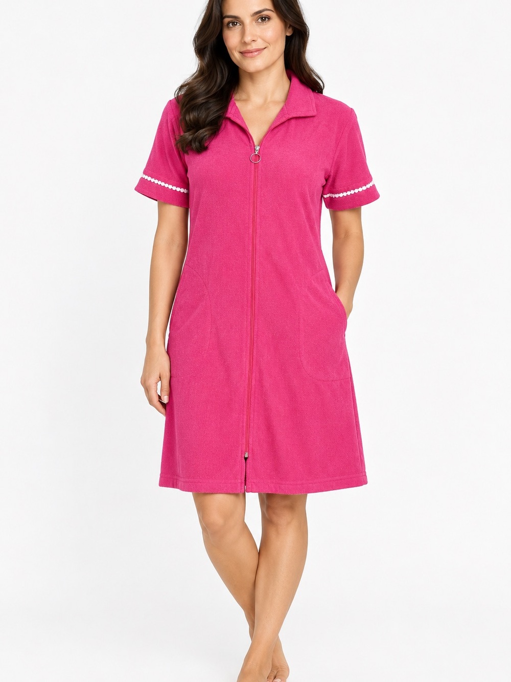 Miss Elaine Relax Zip-Front Terry Robe